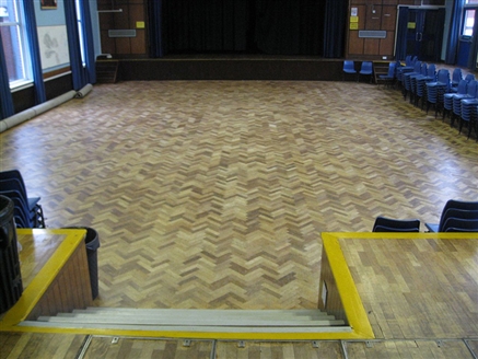 The main floor area is used for assembly, drama and dance classes.