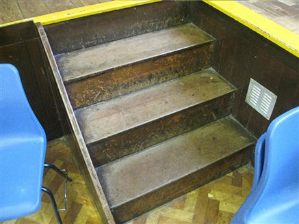 Steps to the stage before restoration.