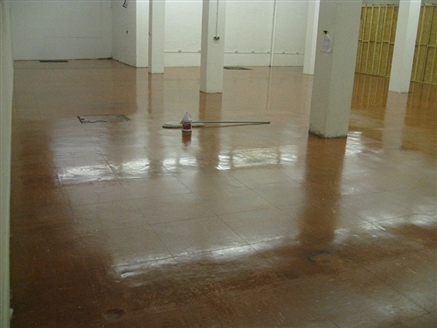 The floor was treated with Betco Matte Finish.