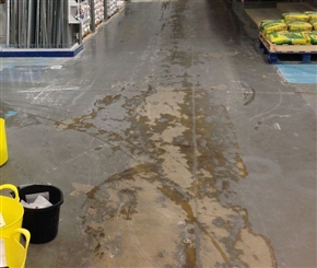 A high volume of foot, pallet and fork lift traffic makes daily cleaning difficult and regular re-painting is necessary.
