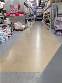 Eight weeks after re-opening of the store. No signs of tyre marks, dirt or wear and tear on the polished concrete areas.