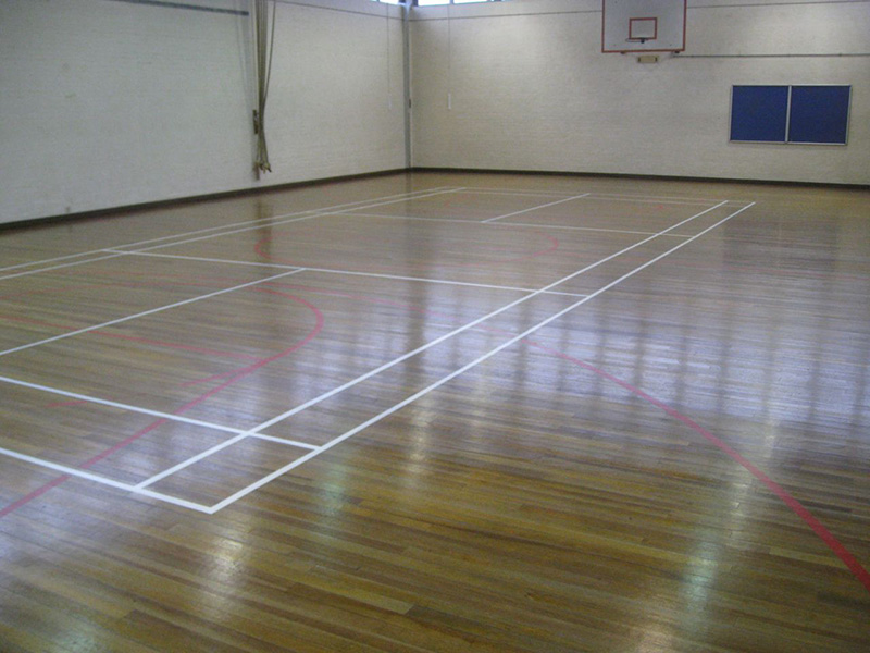 Wooden Sports Hall Floor Restoration & Linemarking